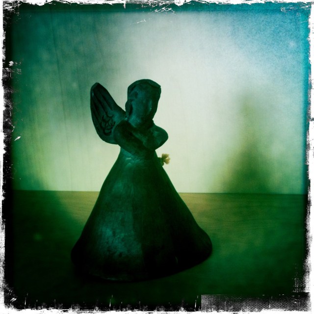 An angelic bell | of clay, which never rang but | clacked rather dully.