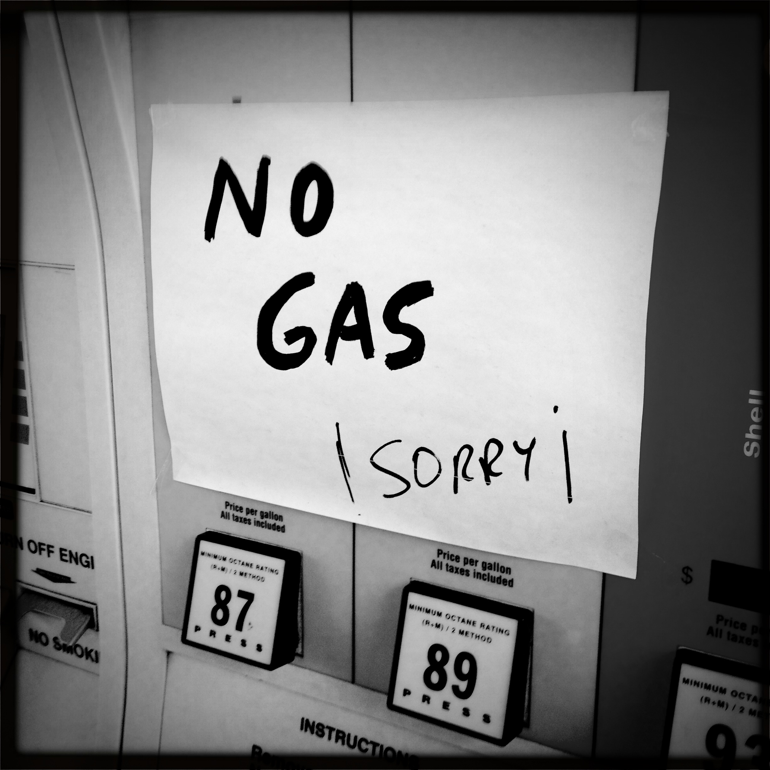 Gas shortage / suddenly the problem / crystal clear.