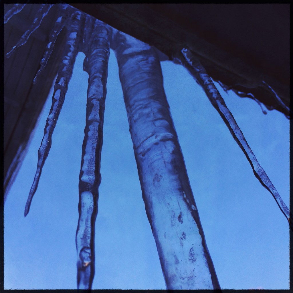 Lovely icicles / remind us the house is not / well insulated. Haikumages