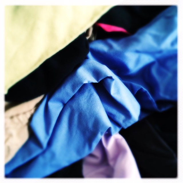 Folding the laundry / a moving meditation / order from chaos. Haikumages