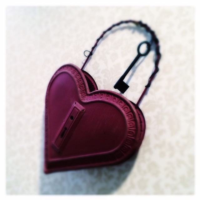 Big red heart secured / locked for its own protection / does that key still work? Haikumages