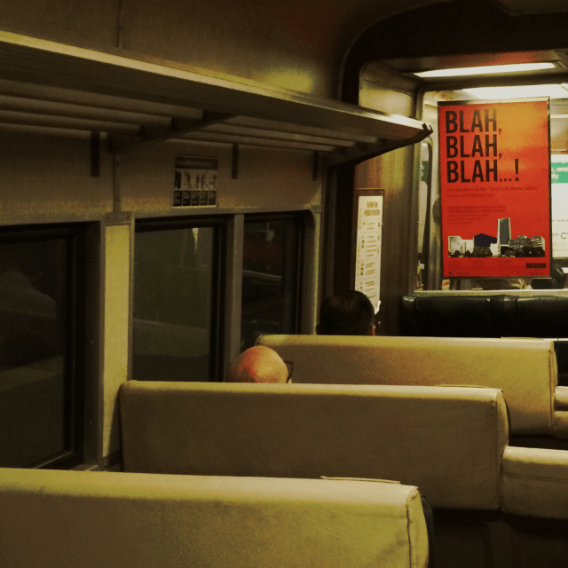 "It's a quiet car!" / barked the man unquietly / glaring at talkers. | haikumages