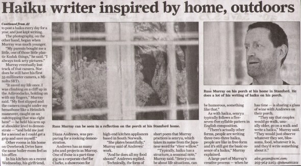 Haikumages - Russ Murray - in the Stamford Advocate Newspaper