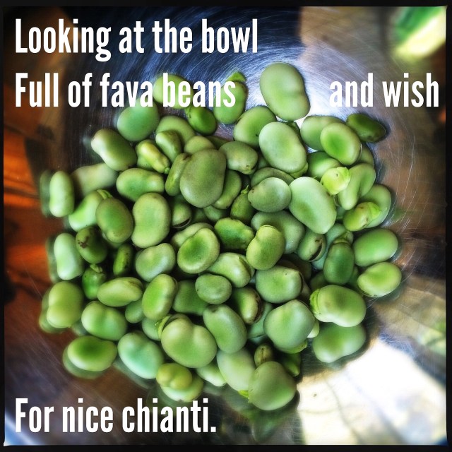haikumages // Looking at the bowl / full of fava beans and wish / for nice Chianti.