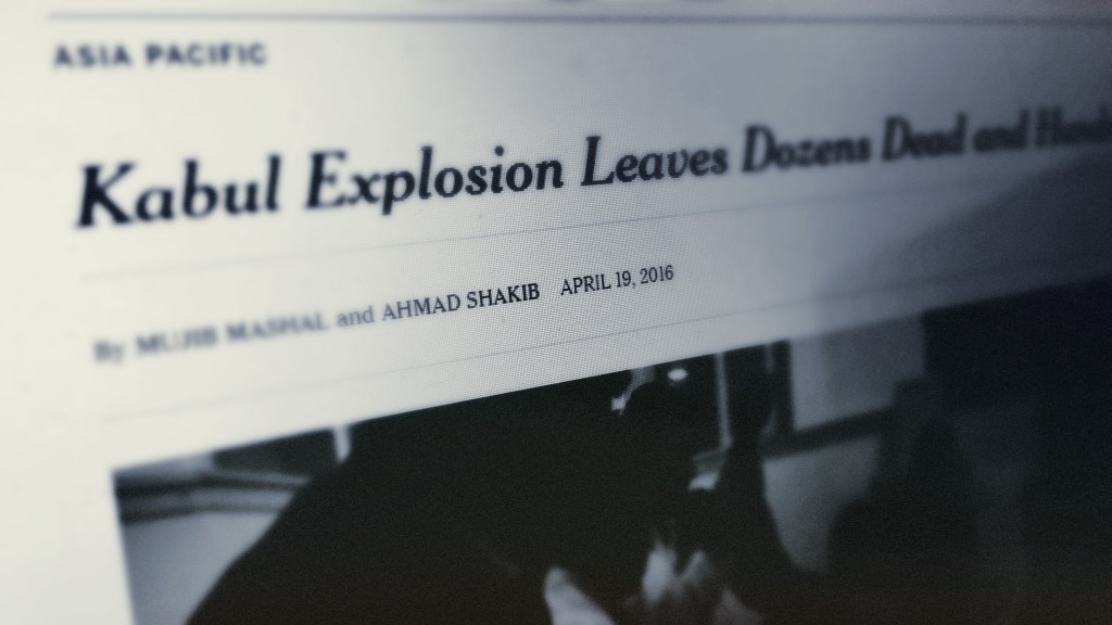 NYT - Kabul Afghanistan - 4/19/2016