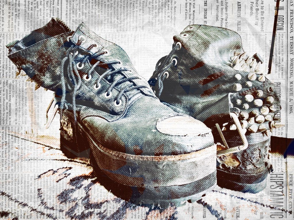 Impossibly cool / person’s street-worn, storied shoes / in need of repair. // haiku - micropoetry - senryu